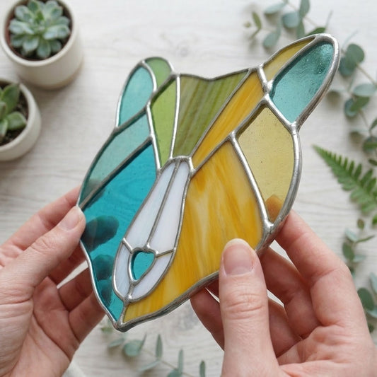 Boho Bear Face Stained Glass Pattern, SVG and PNG