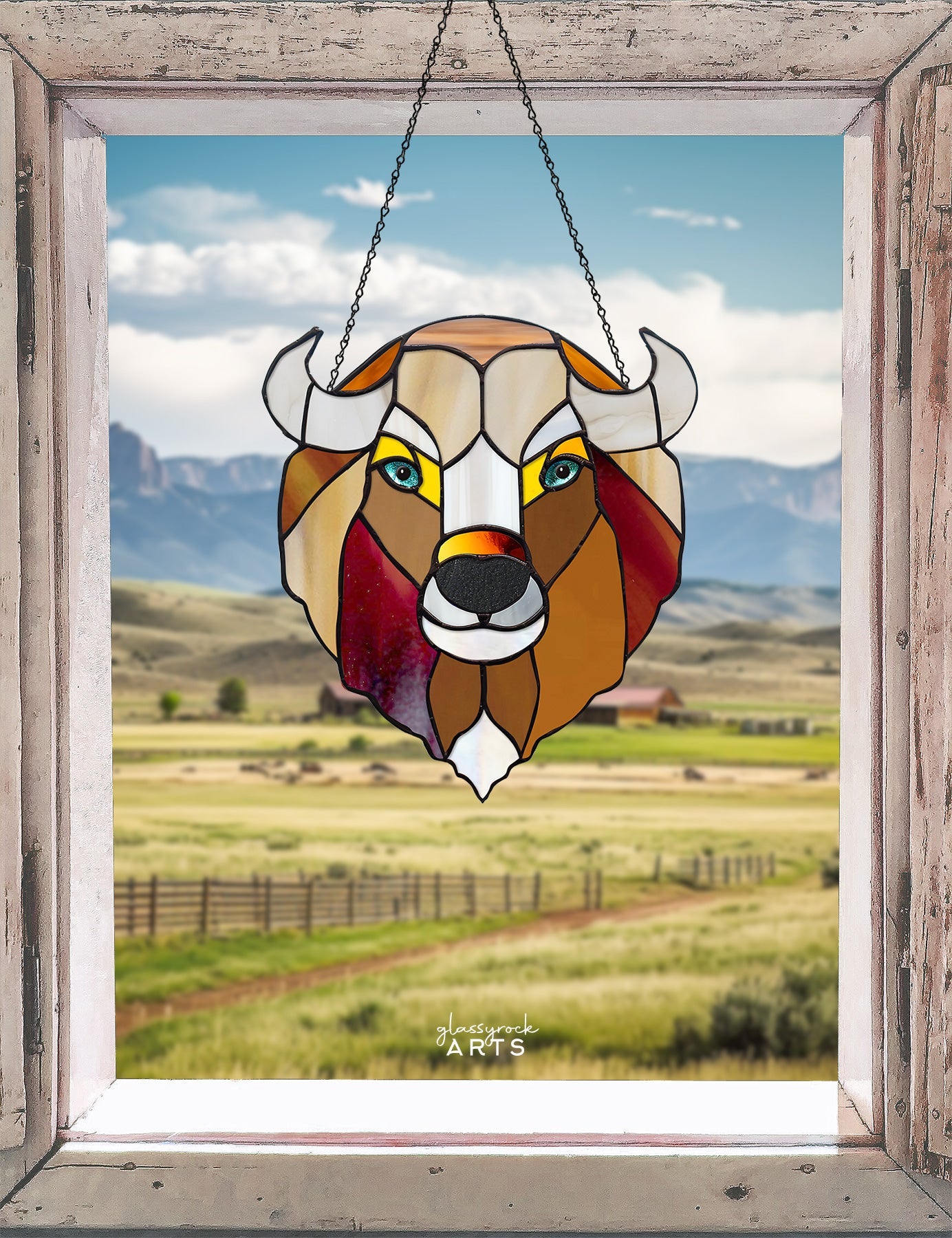 Sweet Buffalo Stained Glass Pattern