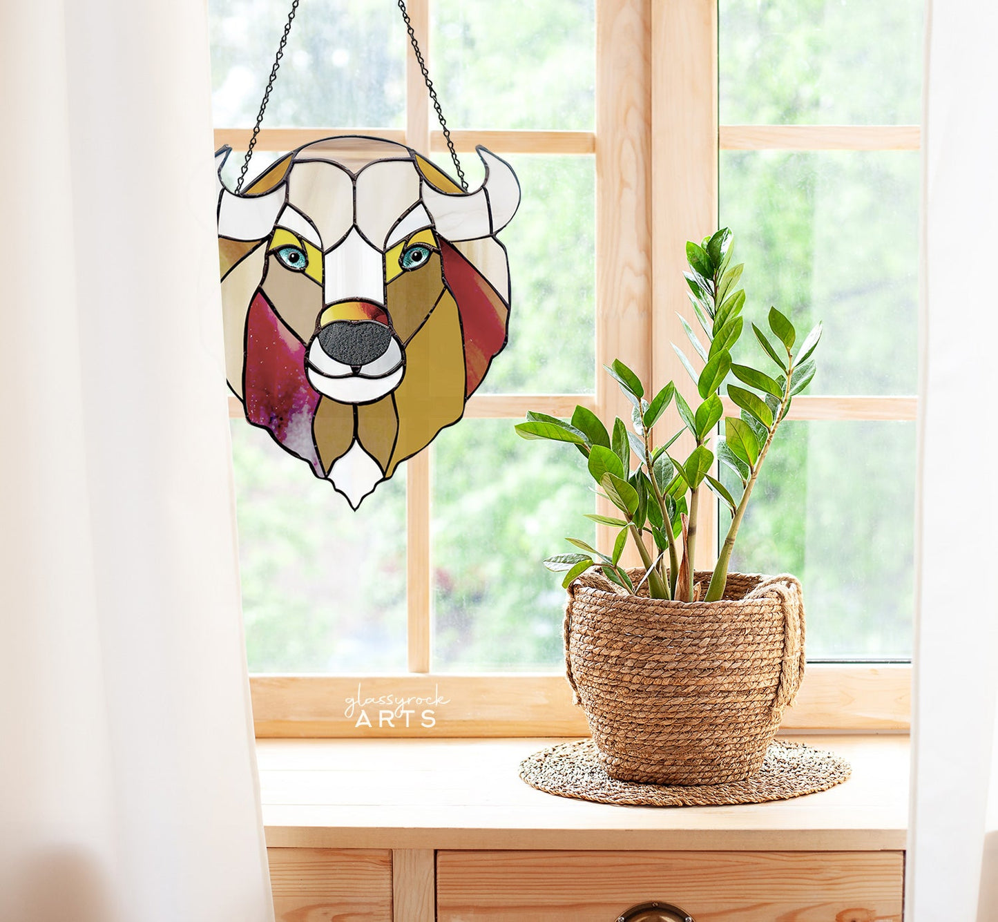 Sweet Buffalo Stained Glass Pattern