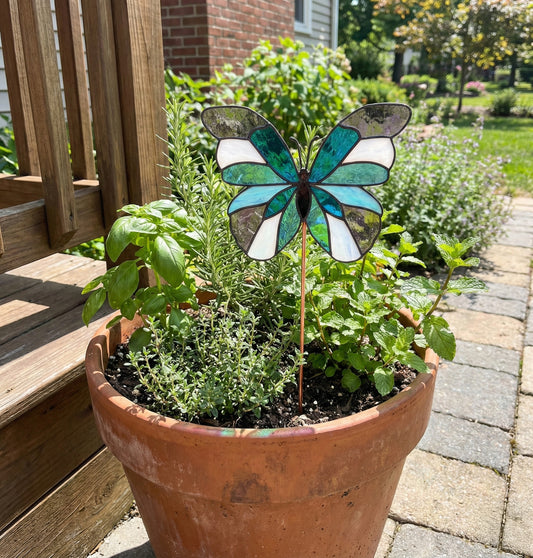 Butterfly Garden Stake Stained Glass Pattern
