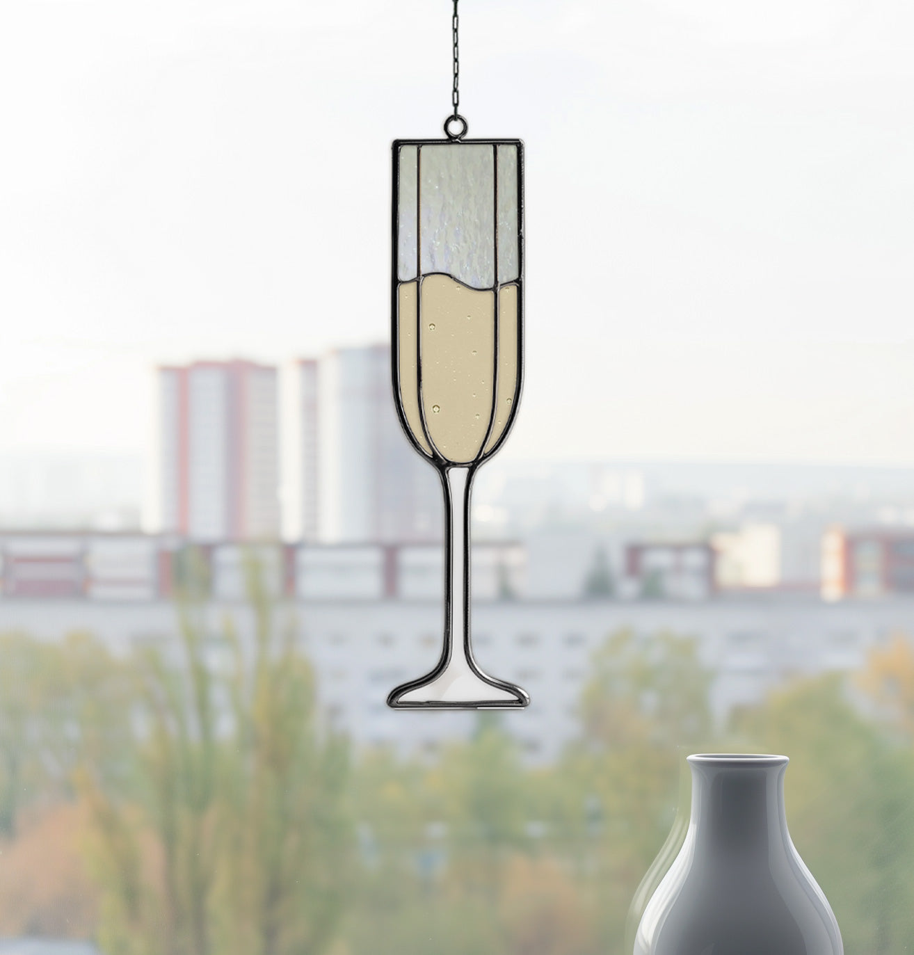 Champagne Flute Stained Glass Pattern - Crafting Patterns & Molds from GlassyRock Arts