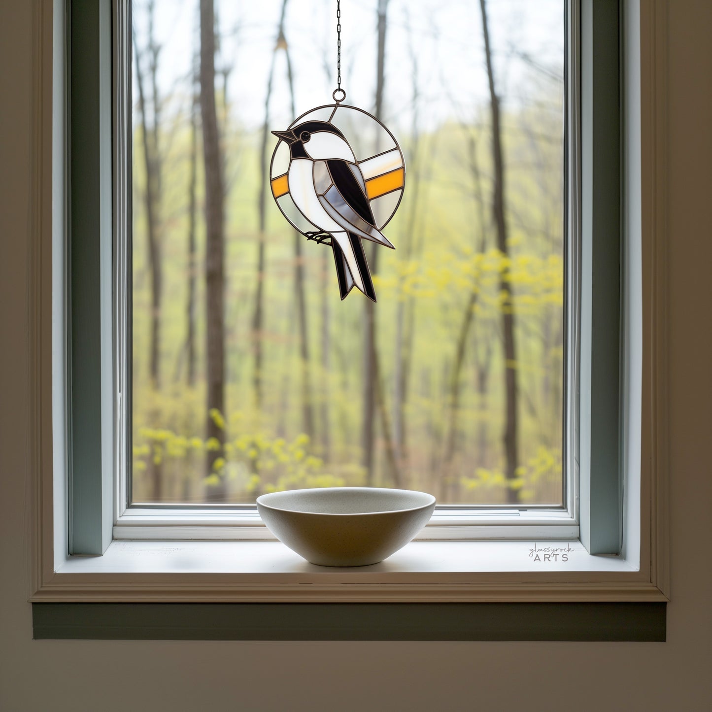 Chickadee Stained Glass Pattern - Crafting Patterns & Molds, from GlassyRock Arts