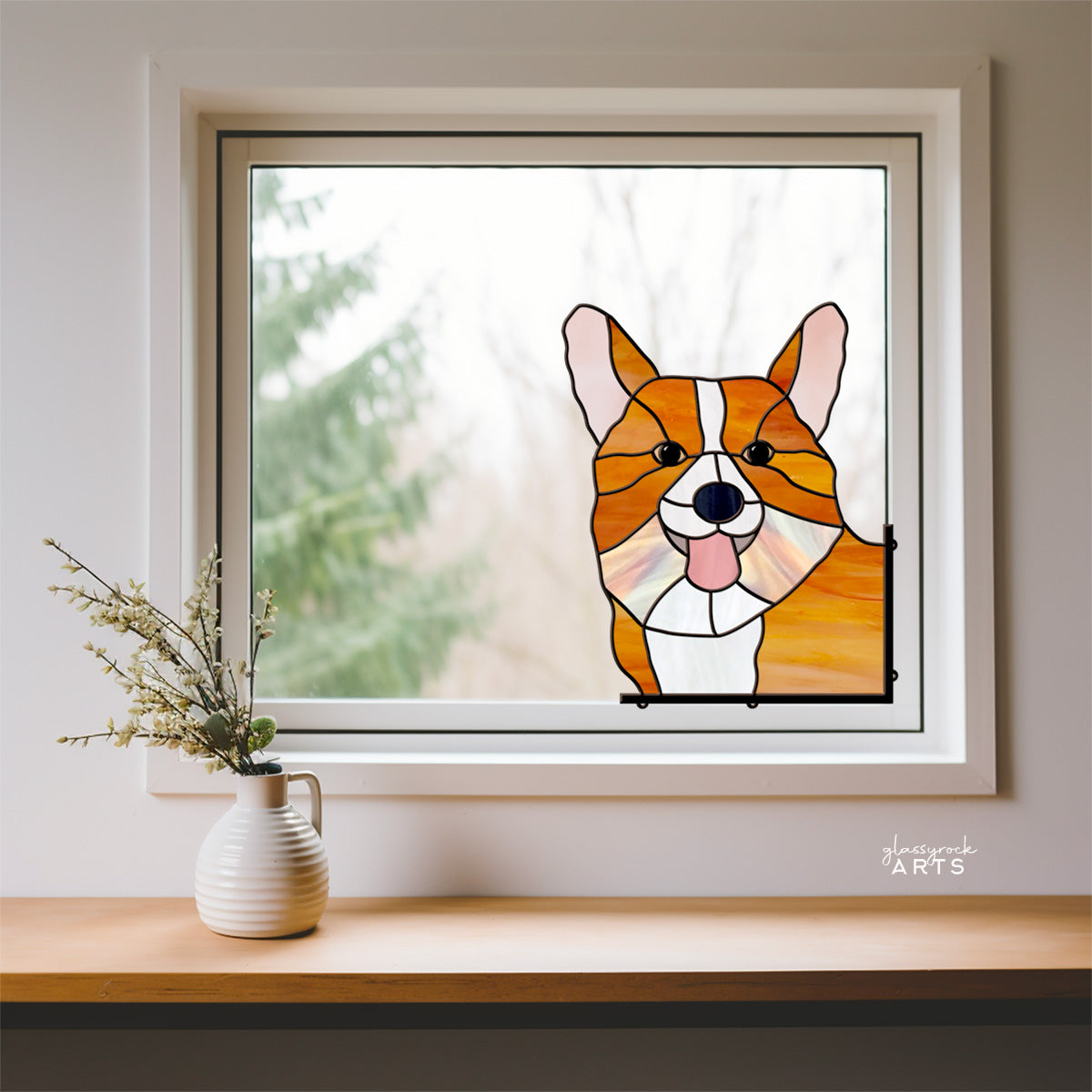 Welsh Corgi Dog Stained Glass Pattern