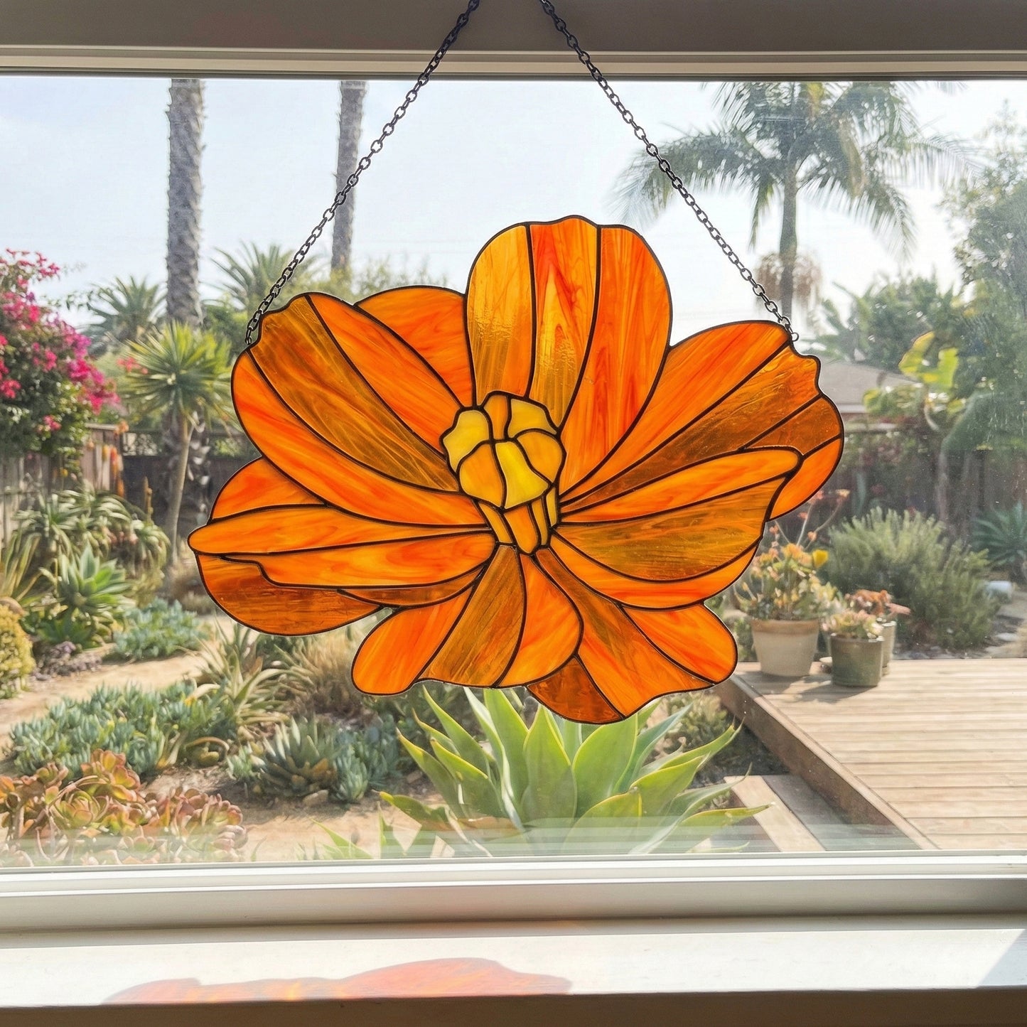 Big Flora Giant Stained Glass Cosmos Pattern PDF & PNG