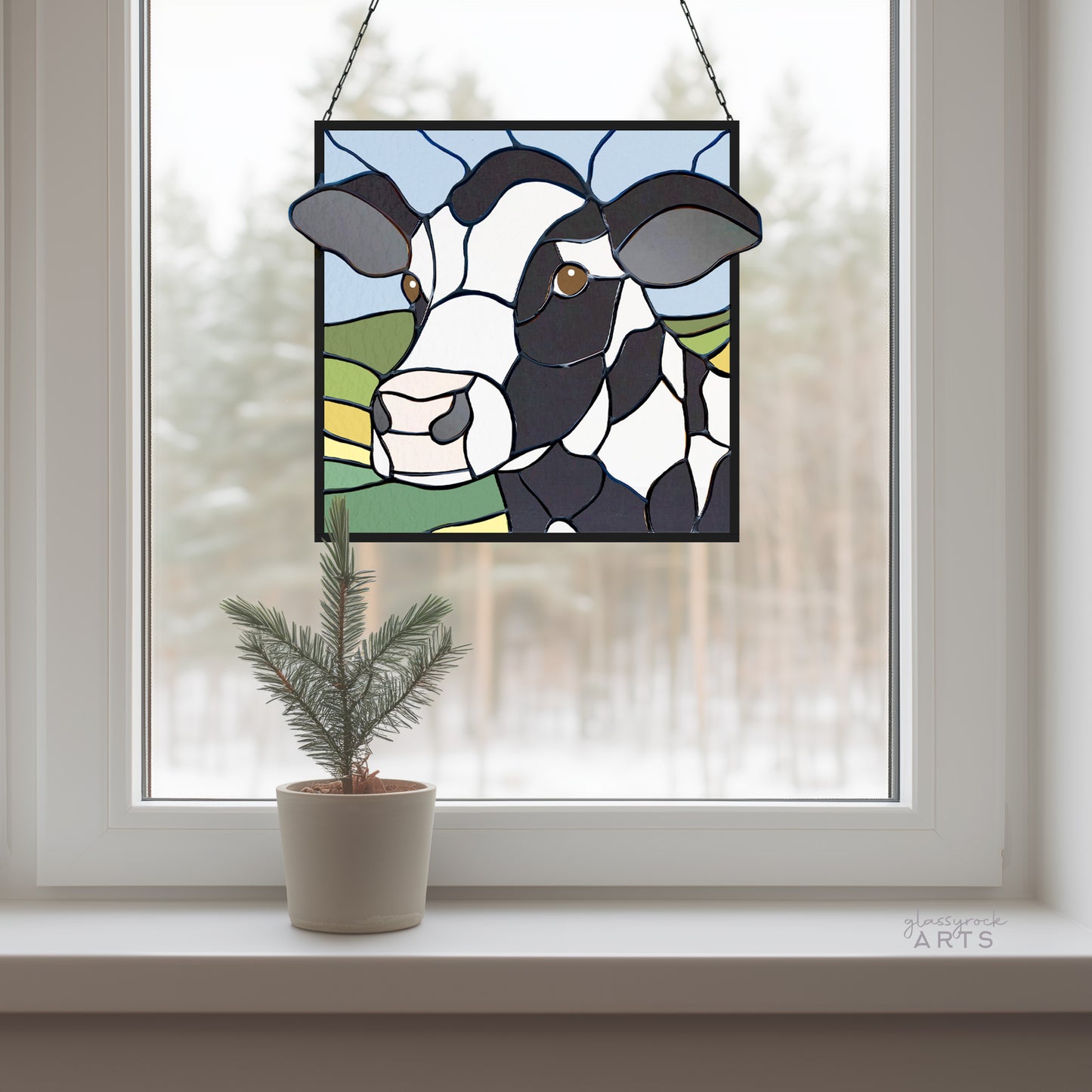 Holstein Cow Stained Glass Pattern - Crafting Patterns & Molds, from GlassyRock Arts