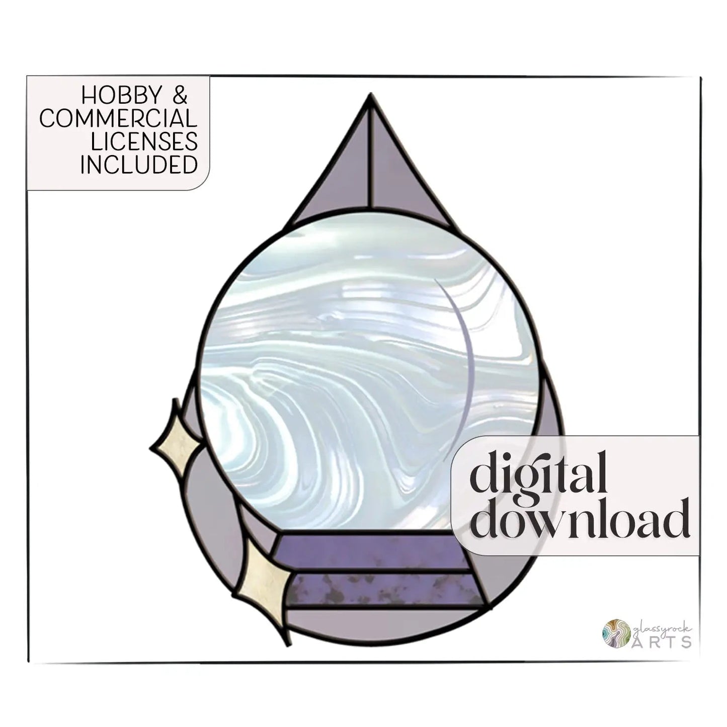 Crystal Ball Stained Glass Pattern Rain Drop