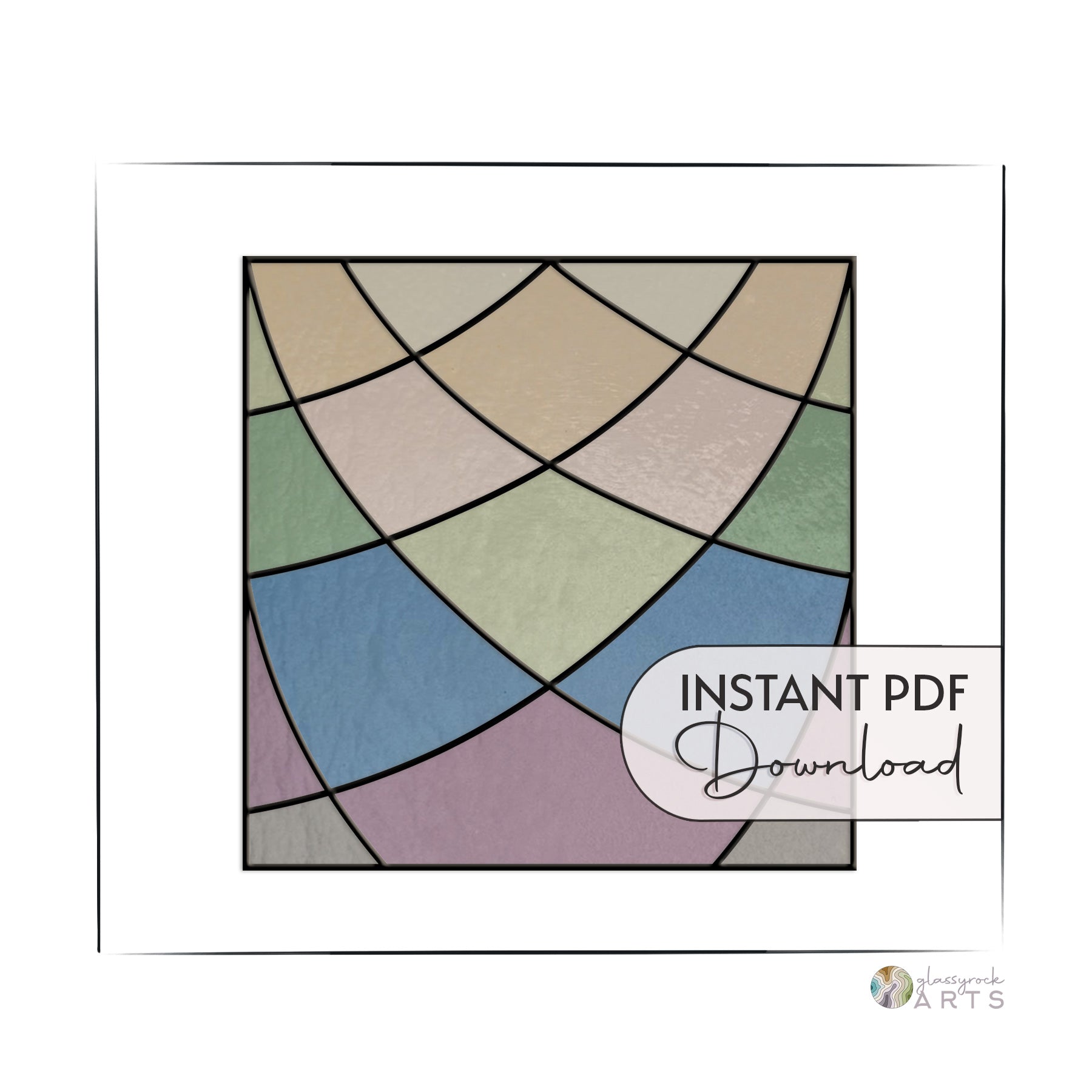 Geometric Square Beginner Stained Glass Pattern