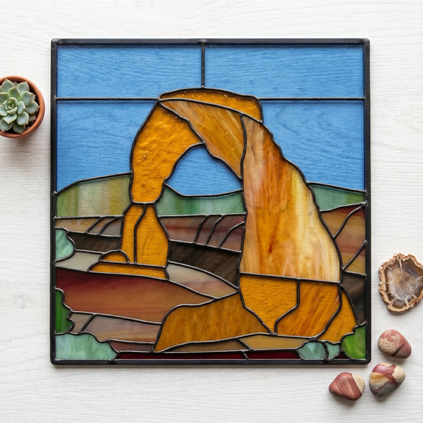 Delicate Arch Suncatcher Stained Glass Pattern with PNG & SVG