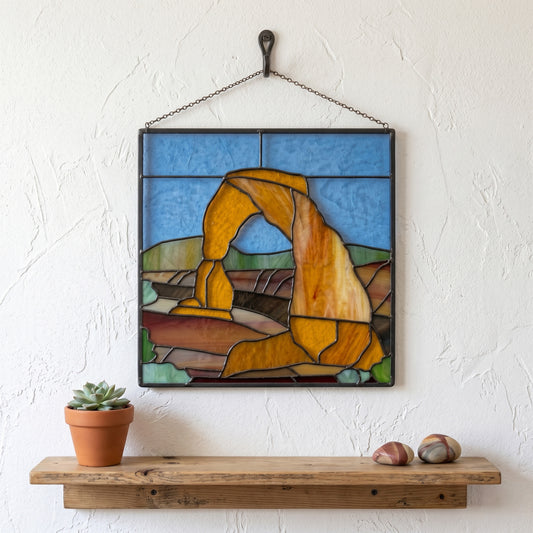 Delicate Arch Suncatcher Stained Glass Pattern with PNG & SVG