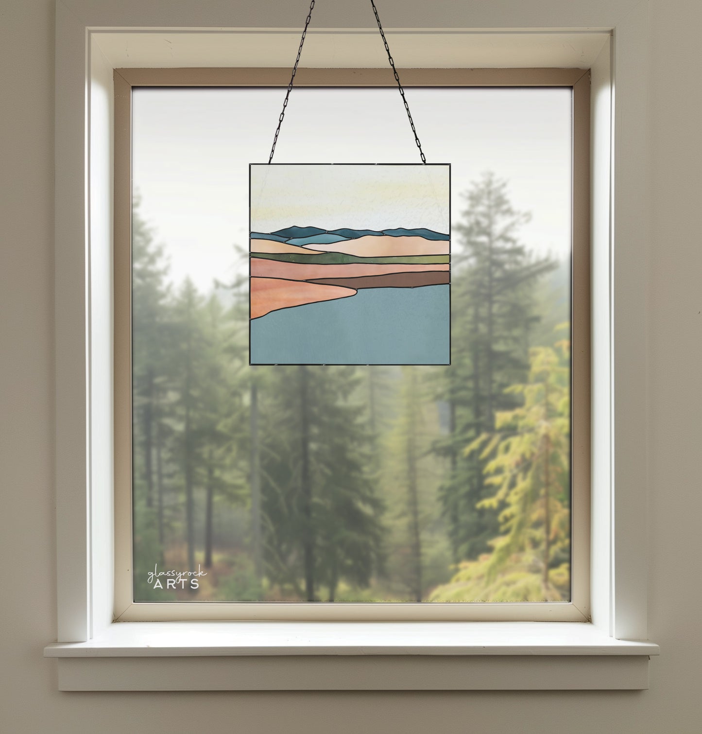 Desert Landscape Stained Glass Pattern