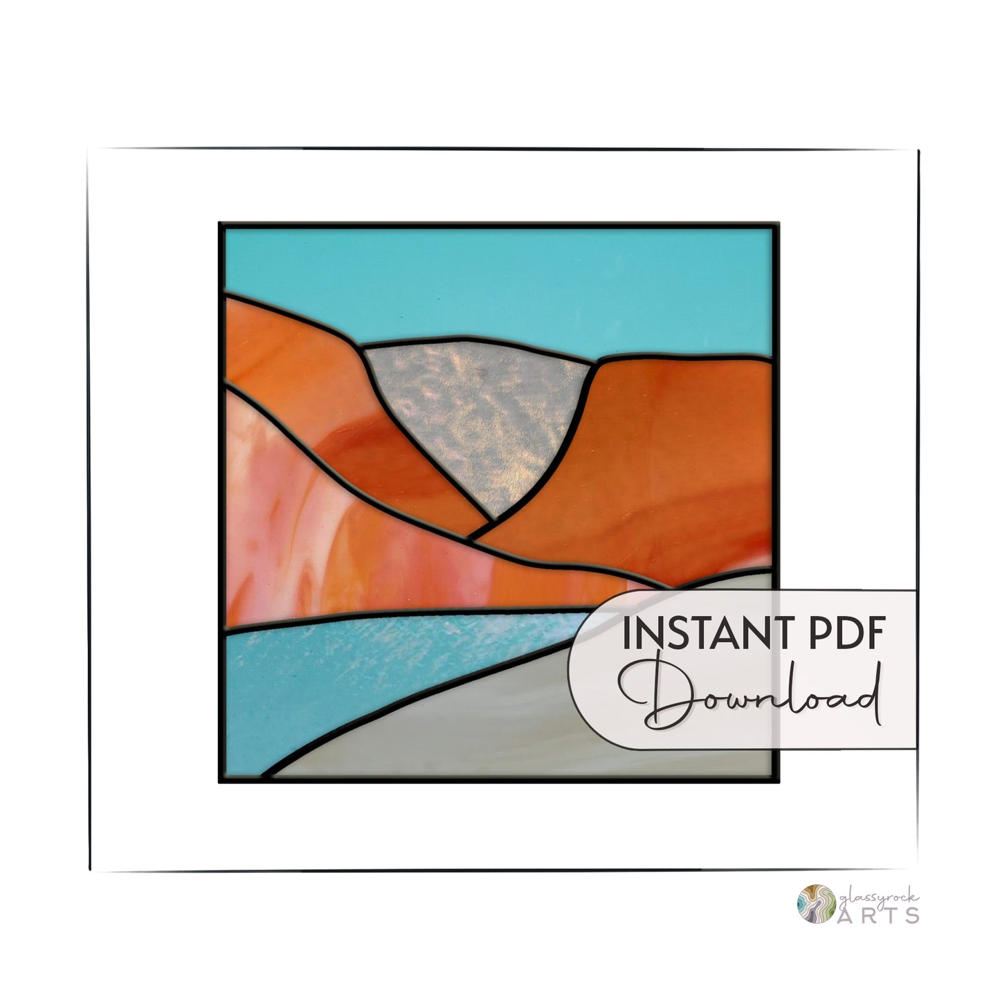 Beginner Stained Glass Pattern - Desert Landscape