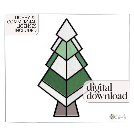 Christmas Tree Stained Glass Pattern (Diamond)