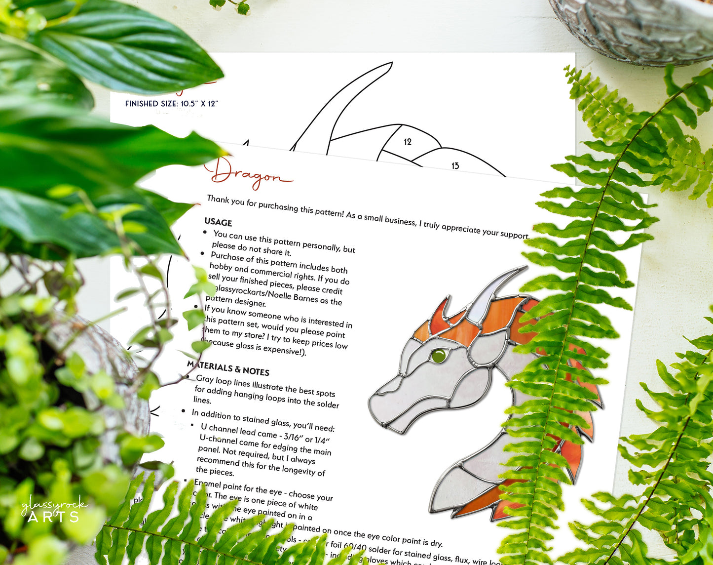 Dragon Stained Glass Pattern