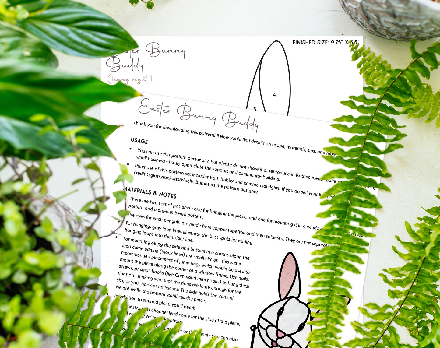 Easter Bunny Stained Glass Rabbit Pattern