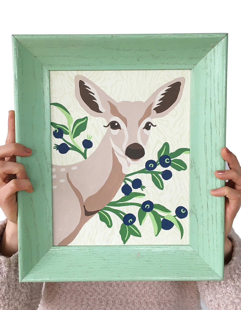 Deer with Huckleberries | 8x10 paint-by-number kit - Paint-by-Number Kit from Elle Crée