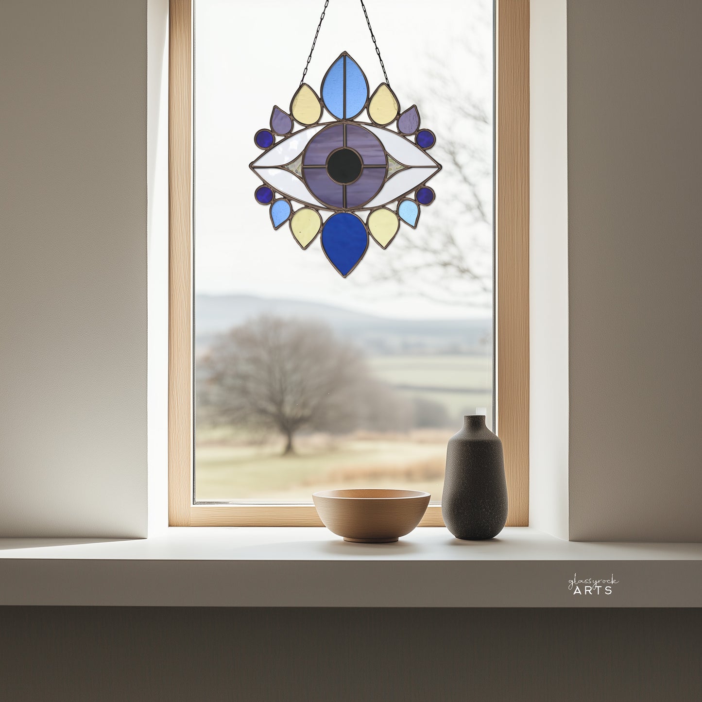 Evil Eye Stained Glass Pattern and PNG
