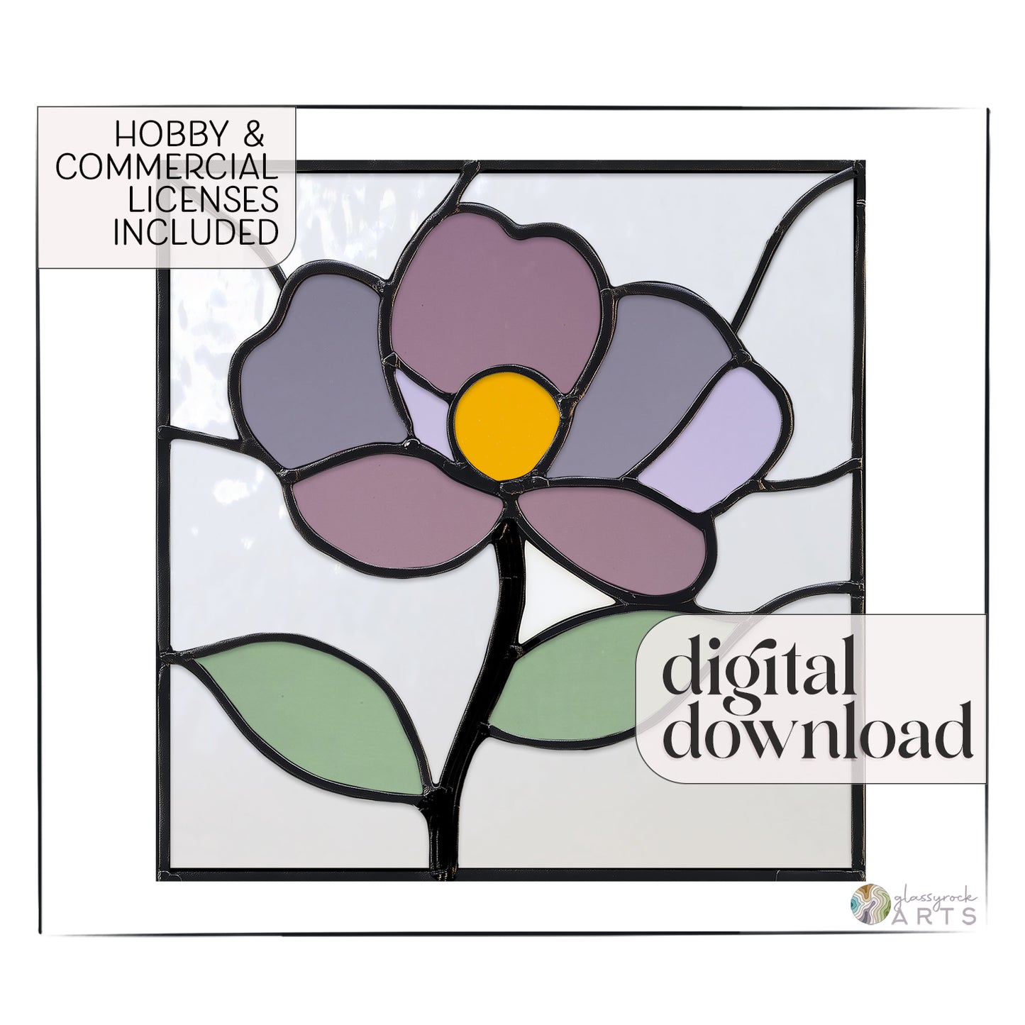 Simple Flower Stained Glass Pattern