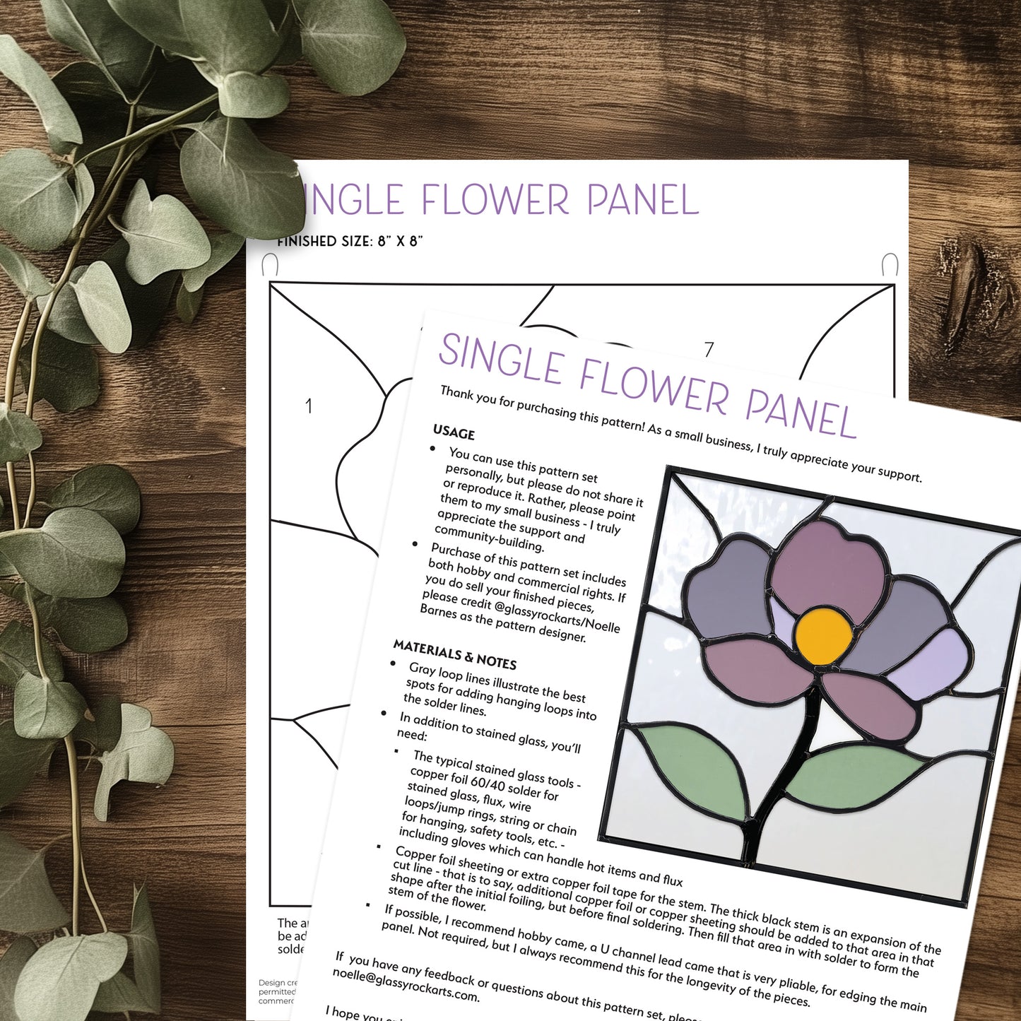 Simple Flower Stained Glass Pattern