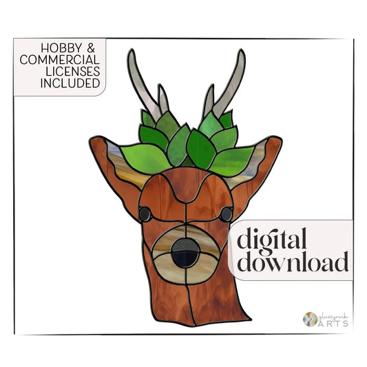 Forest Buck Woodland Stained Glass Pattern