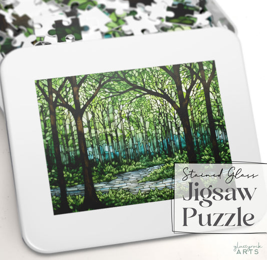 Stained Glass Forest Jigsaw Puzzle