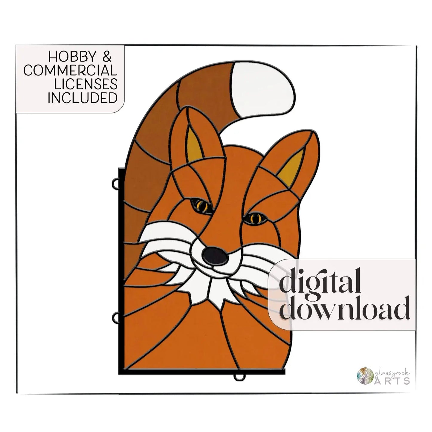 Fox Buddy Stained Glass Pattern