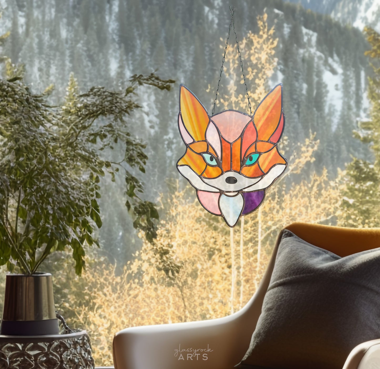 Stained Glass Fox Pattern