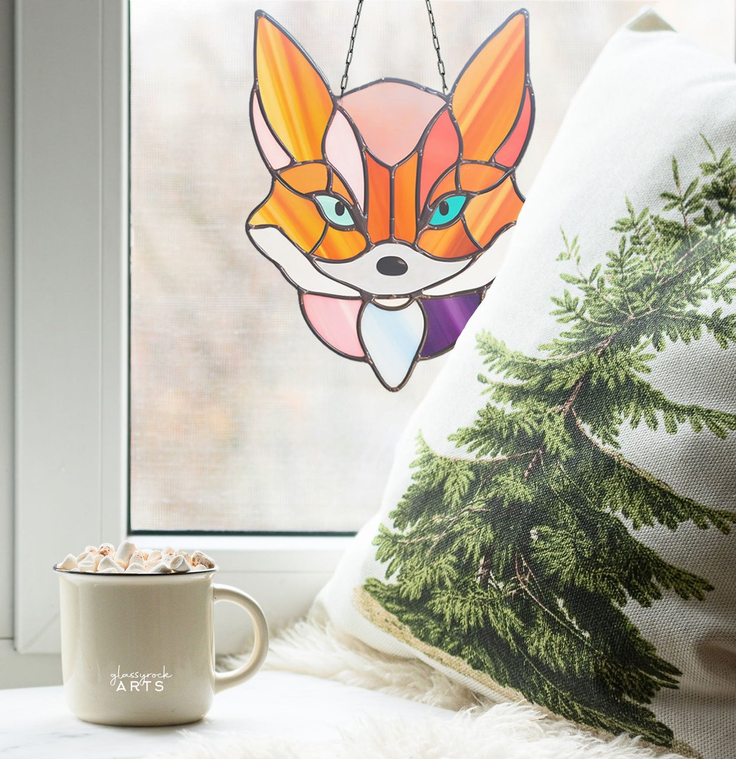 Stained Glass Fox Pattern