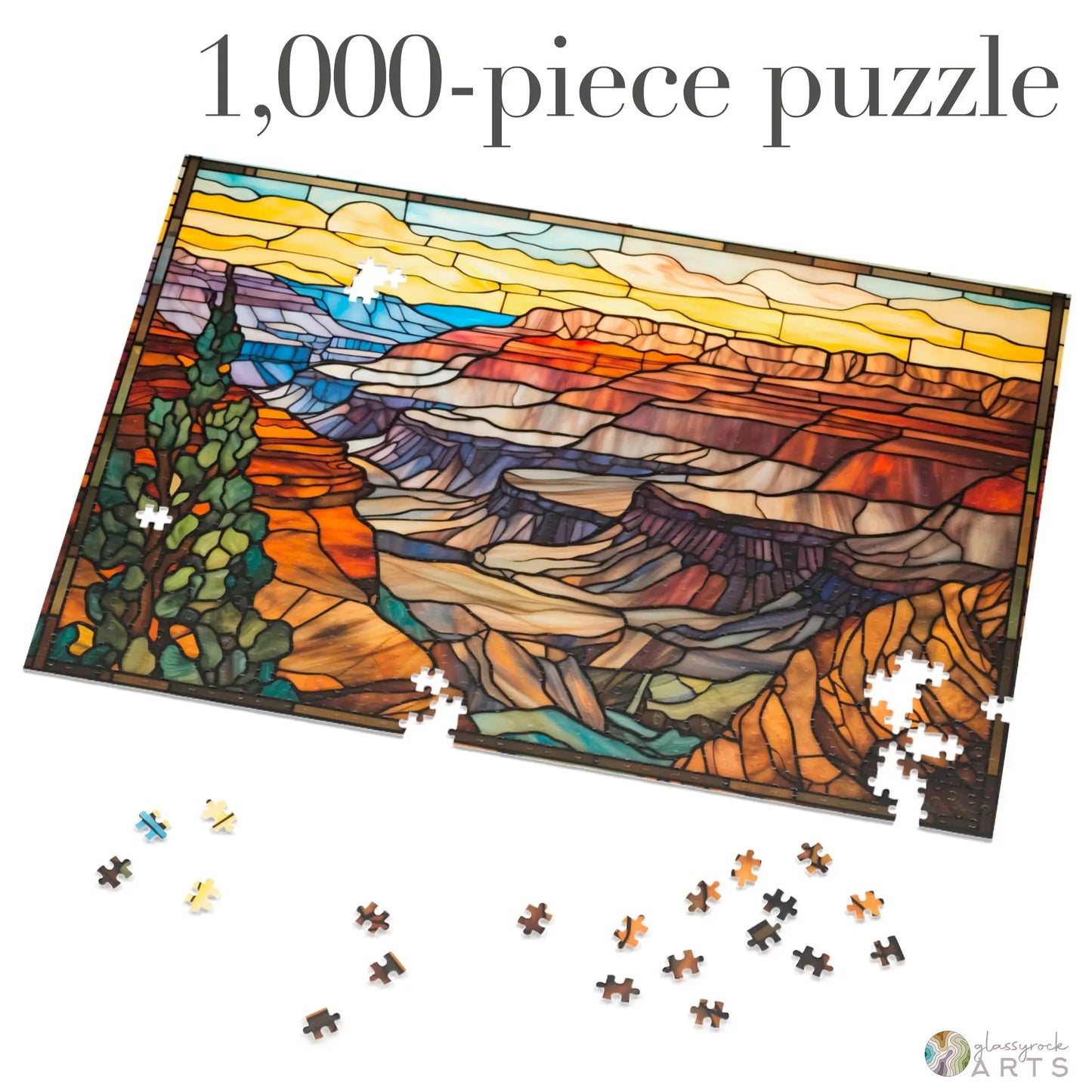 A picture of the Grand Canyon National Park Stained Glass Jigsaw Puzzle from GlassyRock Arts.