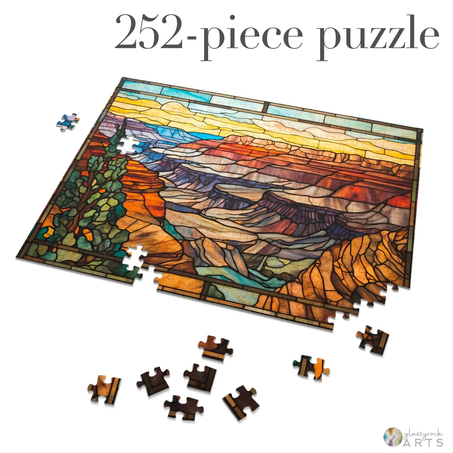 A picture of the Grand Canyon National Park Stained Glass Jigsaw Puzzle from GlassyRock Arts.