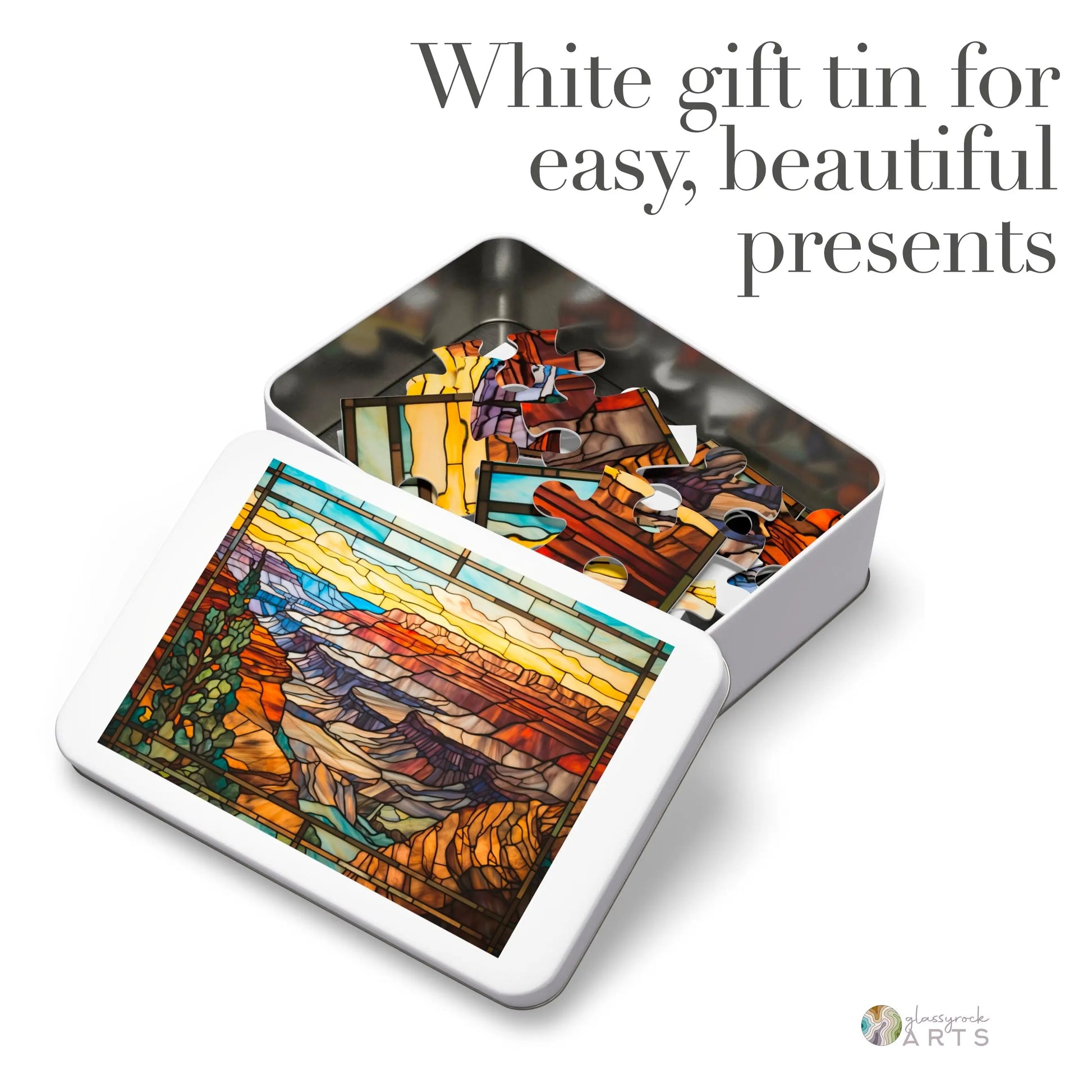 A picture of the Grand Canyon National Park Stained Glass Jigsaw Puzzle from GlassyRock Arts.