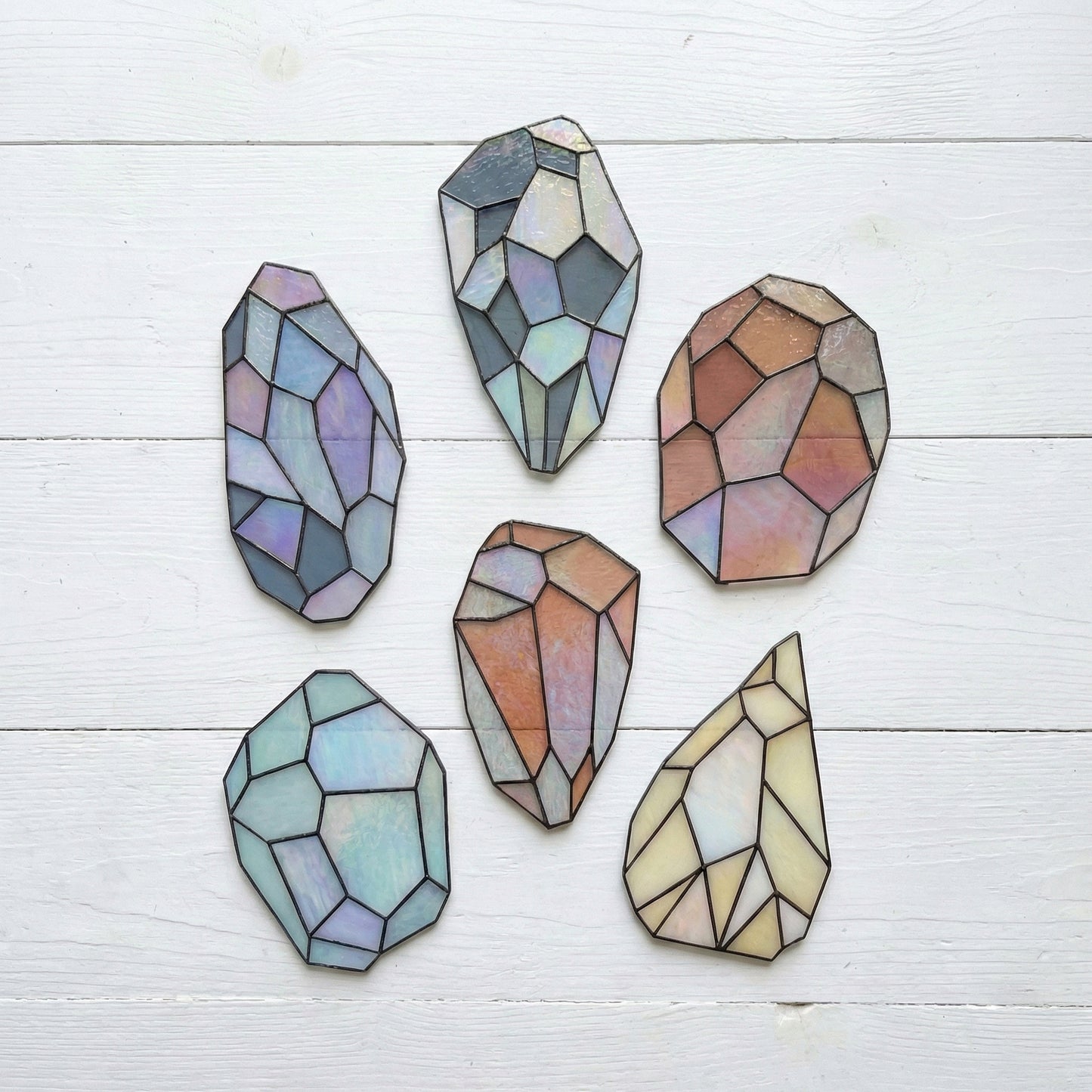 Easy Stained Glass Gems Patterns, 6-Pack