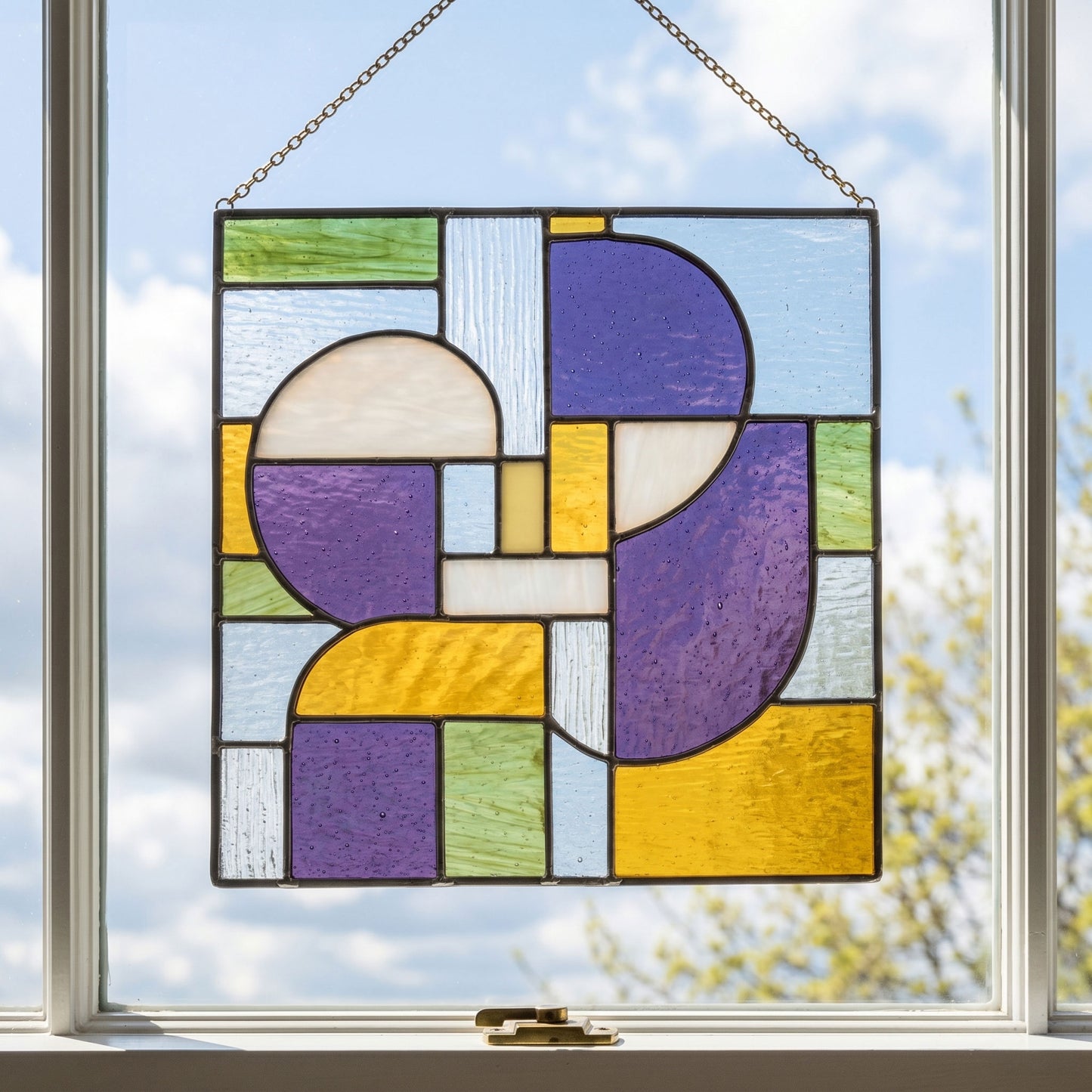 Square Arches Geometric Stained Glass Pattern