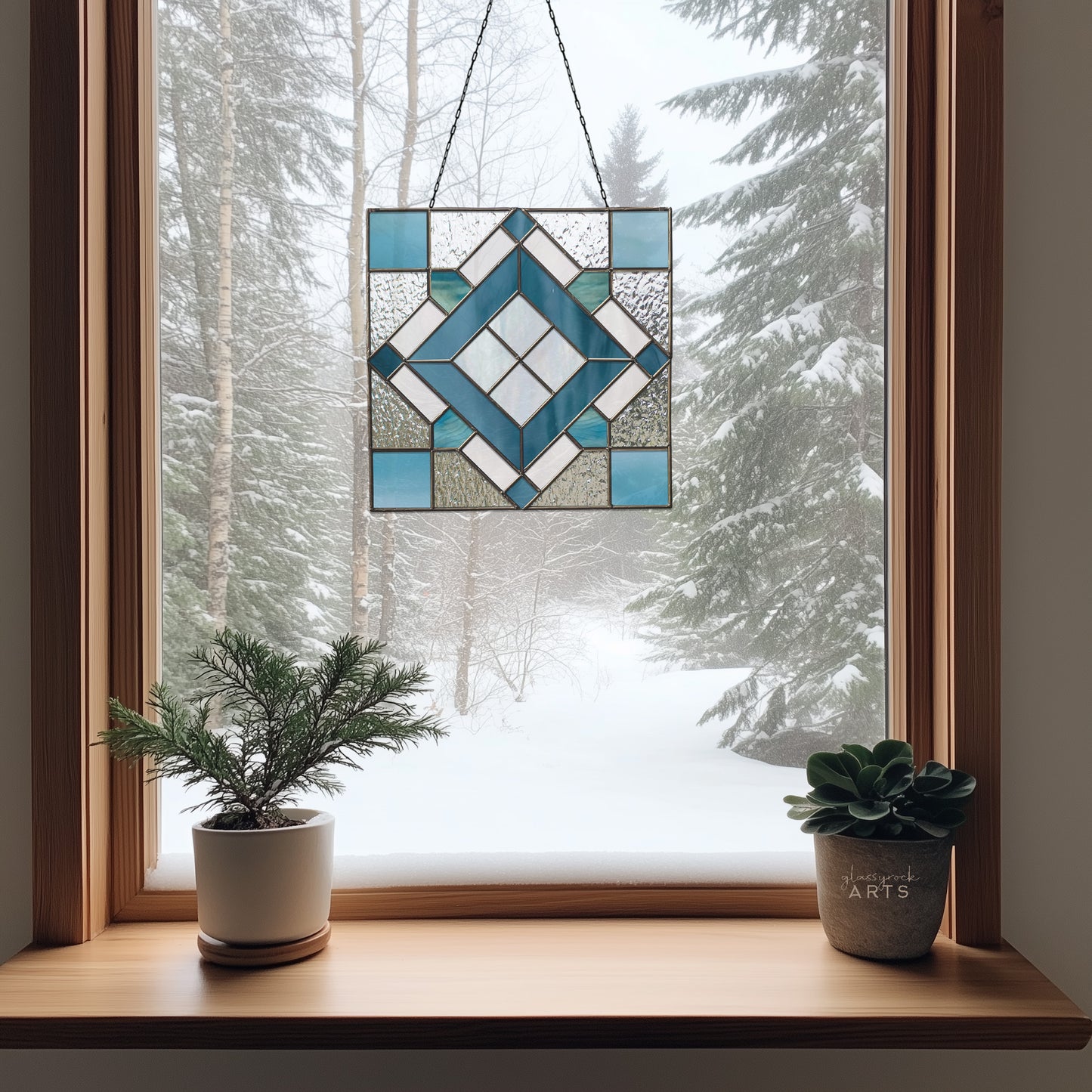 Geometric Quilt Square Pattern with PNG