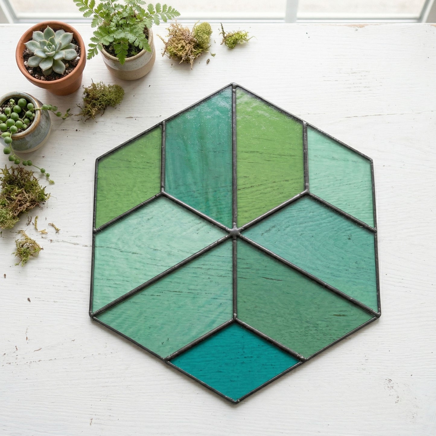 Easy Hexagon Beginner Stained Glass Pattern