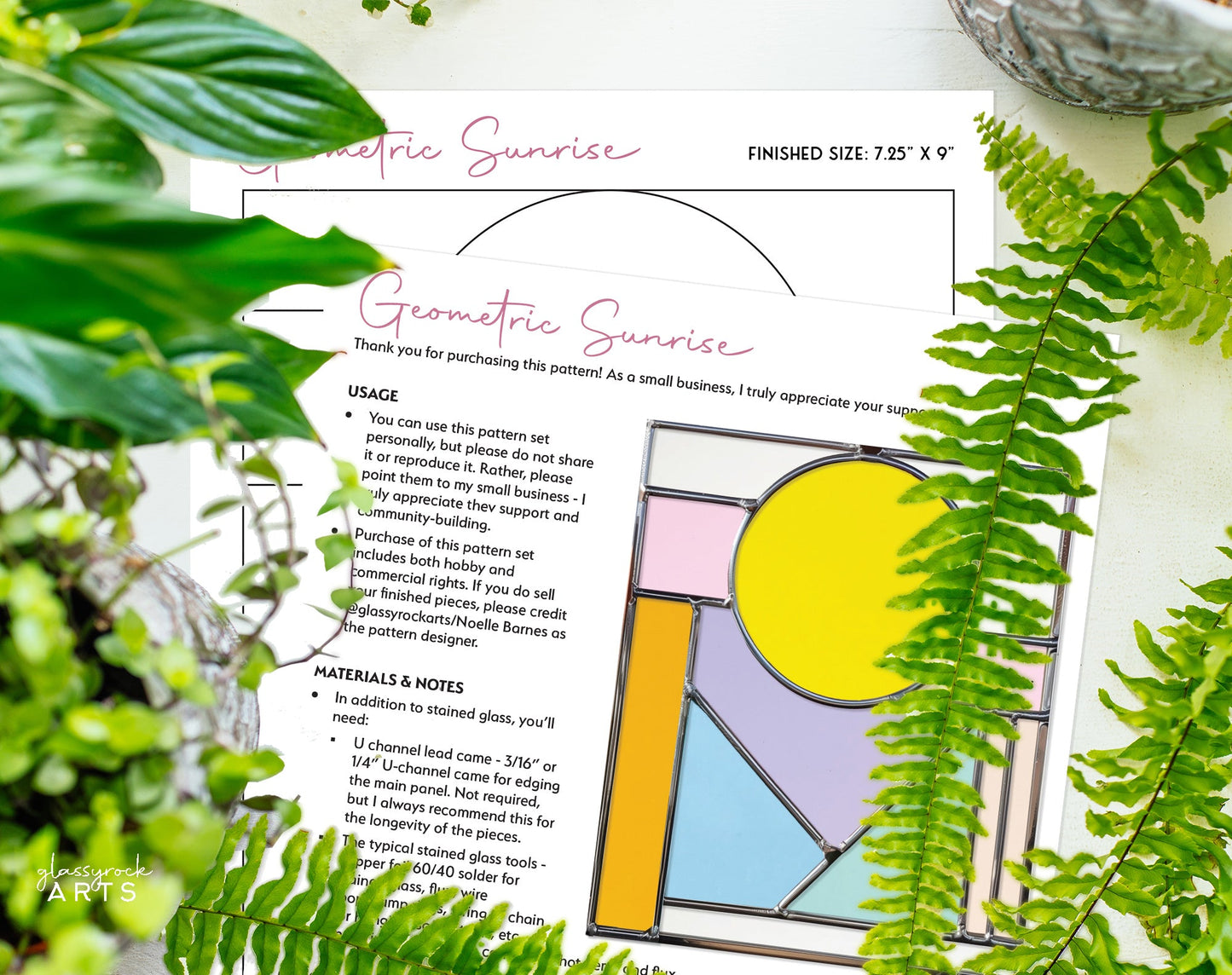 Stained Glass Sunrise Pattern for Beginners