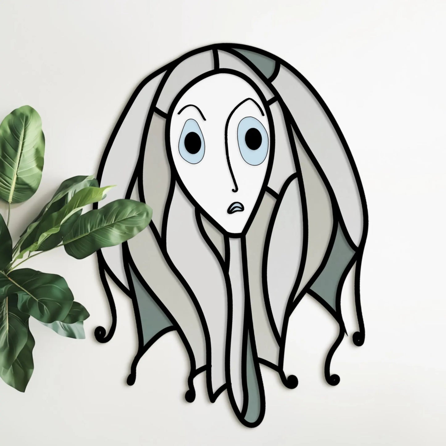 A picture of the Stained Glass Ghost Witch SVGs from GlassyRock Arts.