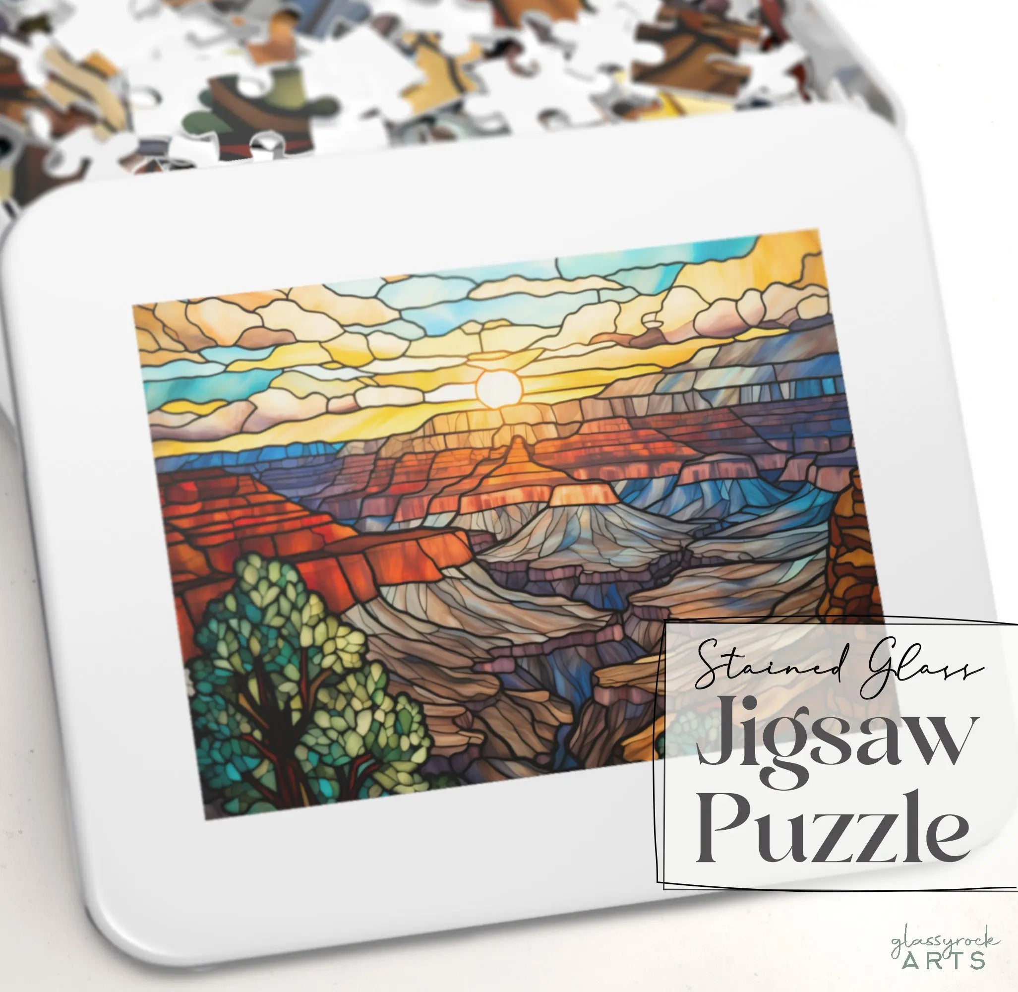 Grand Canyon National Park Stained Glass Jigsaw Puzzle – GlassyRock Arts