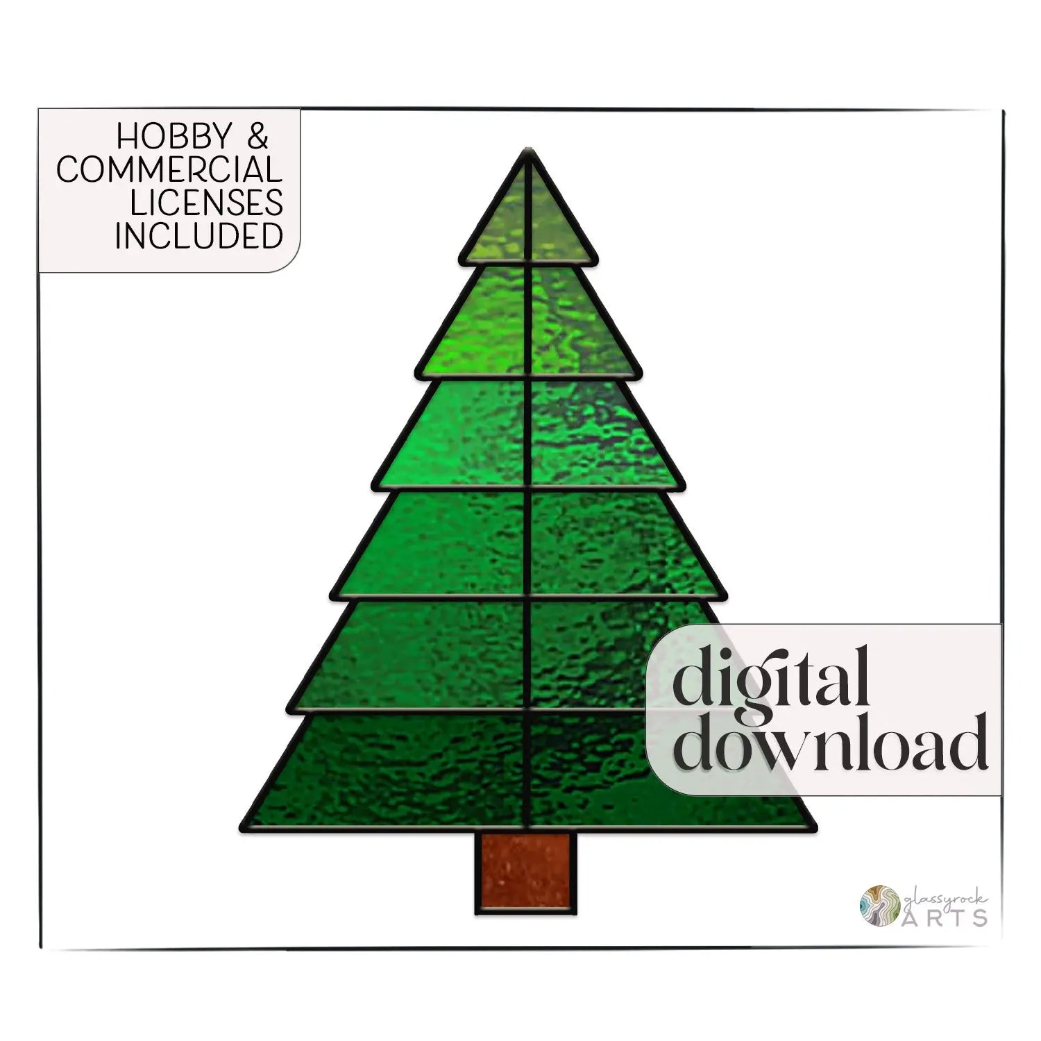 Beginner Christmas Tree Stained Glass Pattern – GlassyRock Arts beginner-christmas-tree-stained-glass-pattern-glassyrock-arts