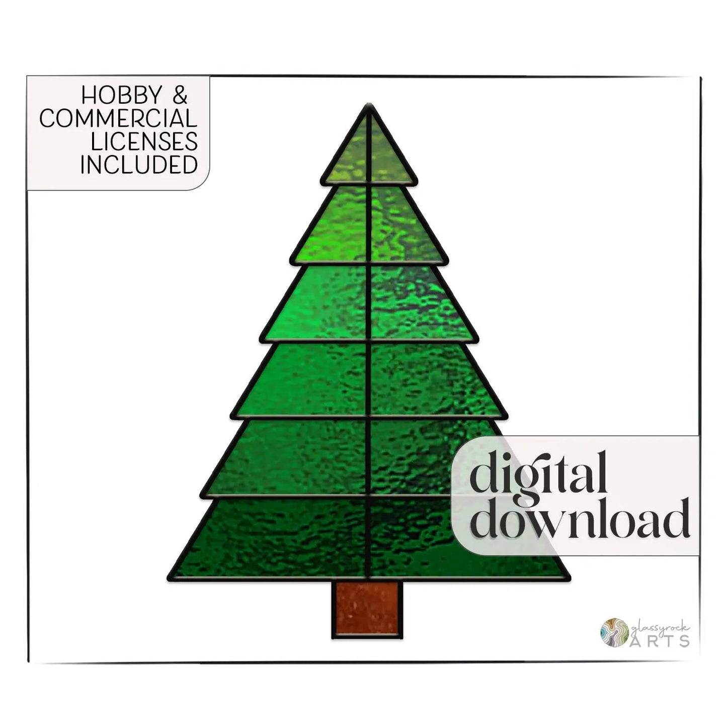 Beginner Christmas Tree Stained Glass Pattern