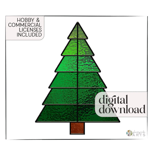 Beginner Christmas Tree Stained Glass Pattern