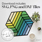 Stained Glass Striped Hexagon Suncatcher Files for Laser Cutting, SVG, PNG, DXF