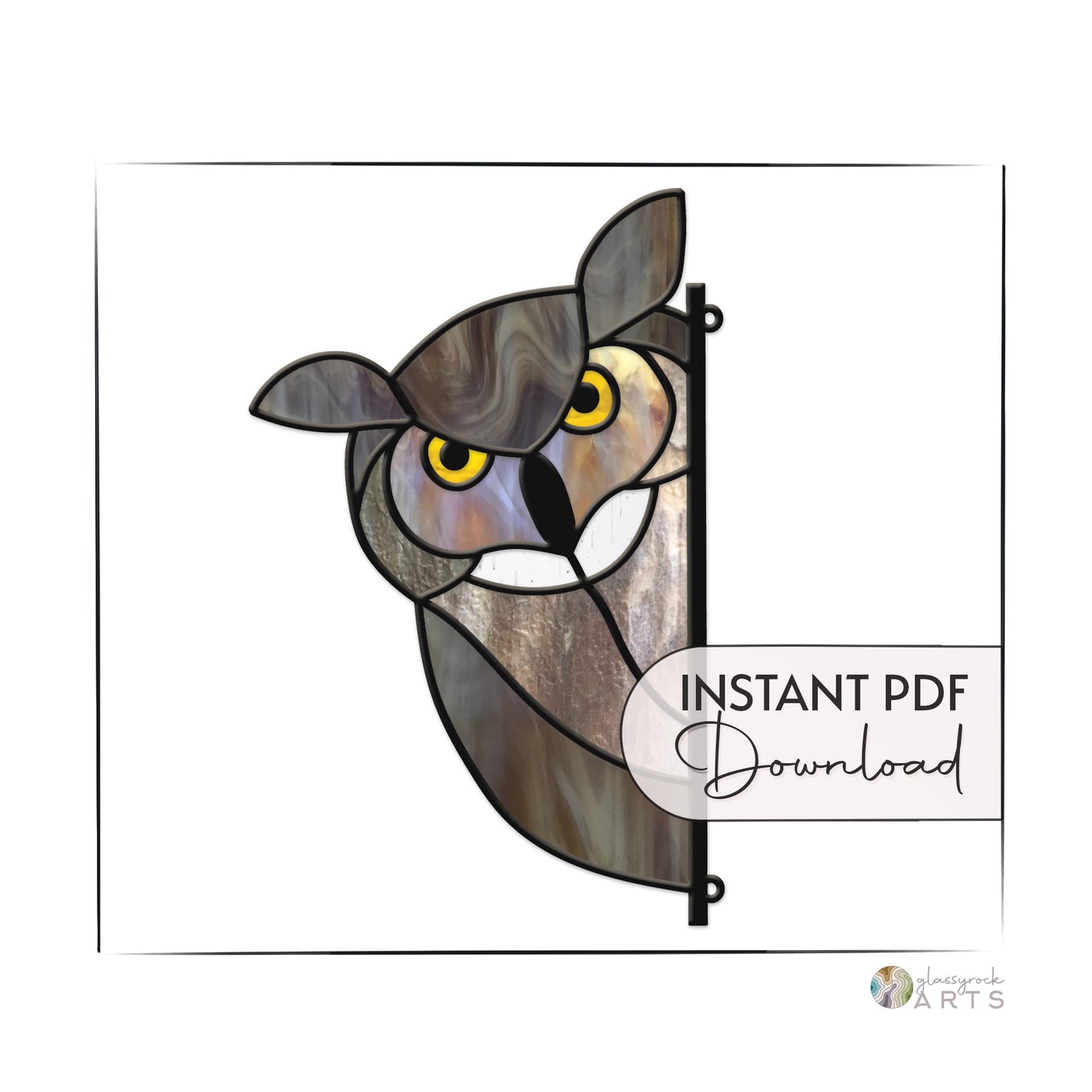 Horned Owl Buddy Stained Glass Pattern