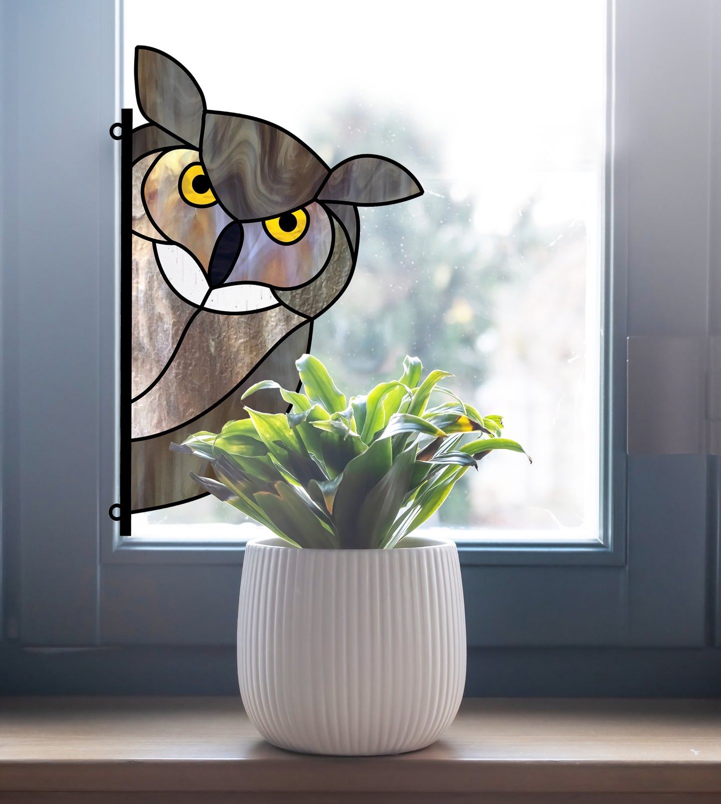 Horned Owl Buddy Stained Glass Pattern