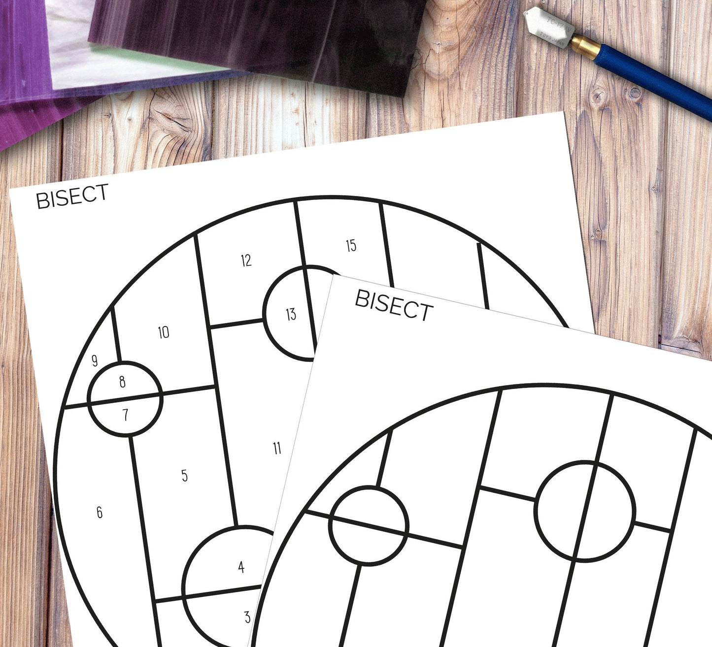 Round Geometric Minimalist Stained Glass Pattern