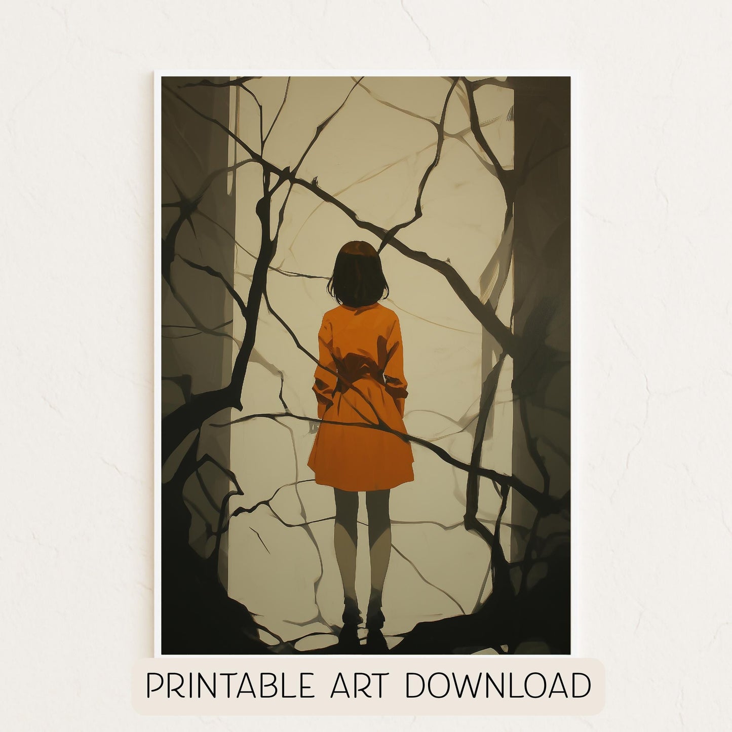 Halloween Printable Spooky Wall Art, Walking in Woods