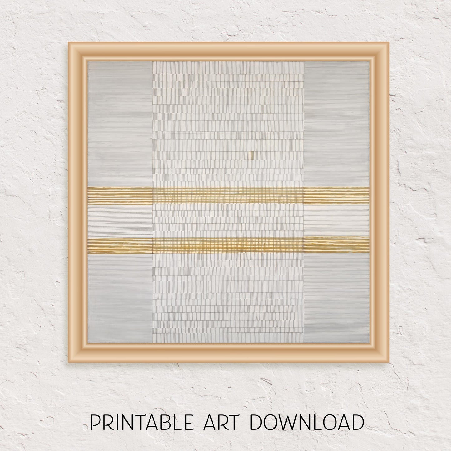 Printable Minimalist Wabi Sabi White and Gold Geometric Art Print