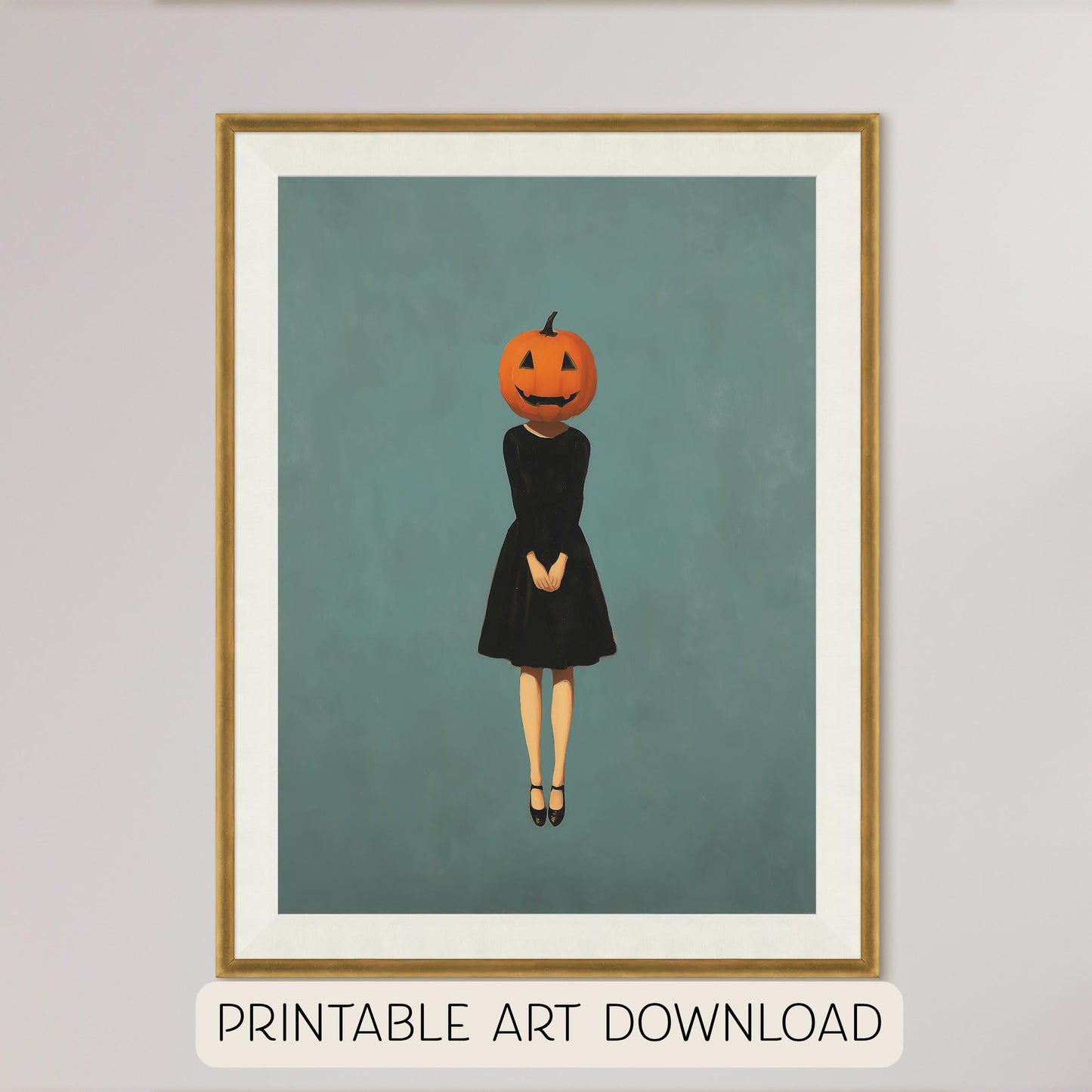 Whimsical Ghost Halloween Print: Original Spooky Wall Art (Digital Download