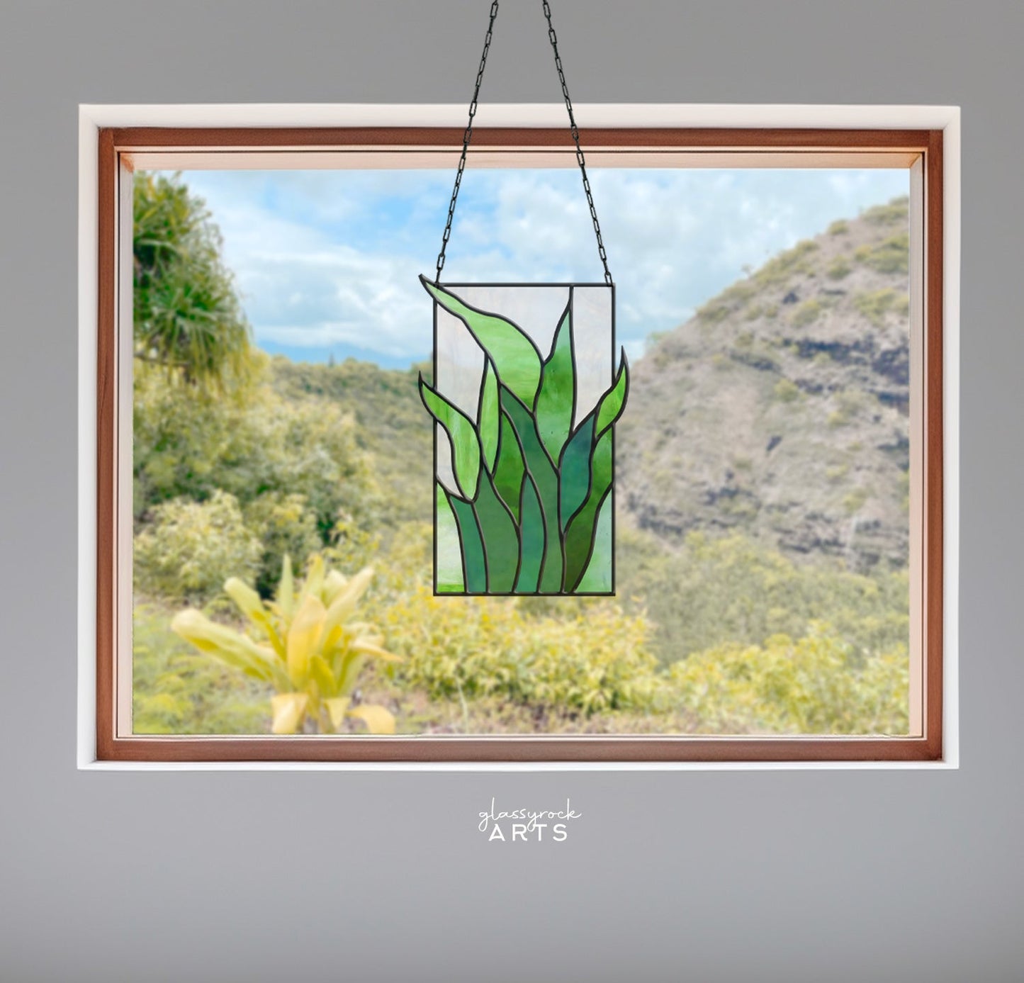 Tropical Stained Glass Plant Pattern - Kalalau