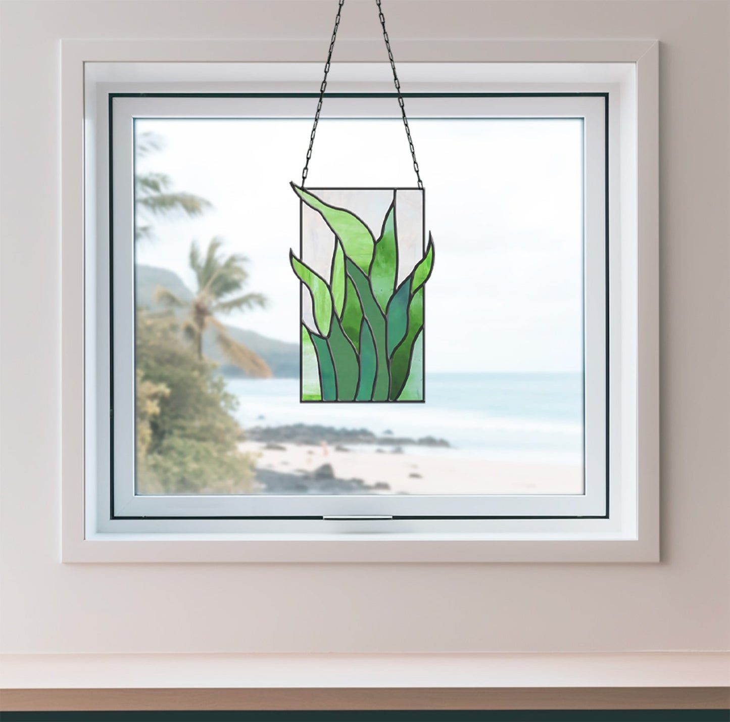 Tropical Stained Glass Plant Pattern - 3-Pack