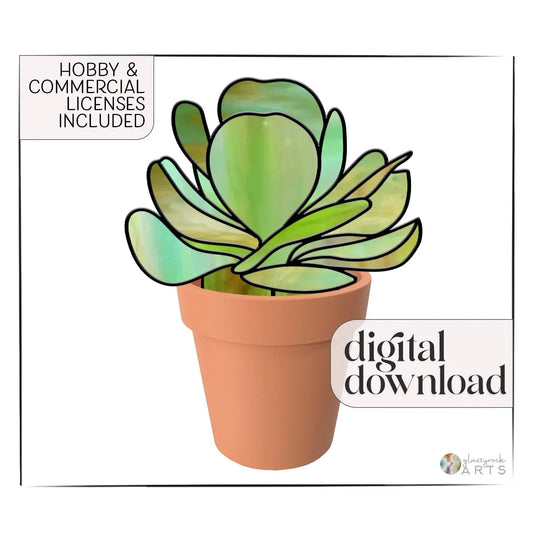 Paddle Plant Succulent Stained Glass Stem Pattern